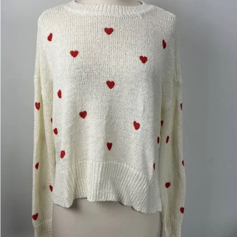COPY - Knit pullover heart sweater, size M